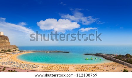 Amadores aqua beach in Gran Canaria at Canary Islands