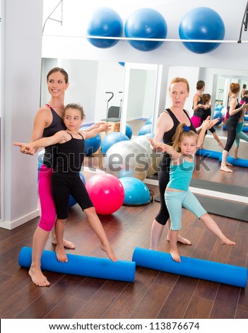Aerobics pilates women kid girls personal trainer instructors at gym