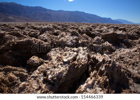Devils golf course Death Valley salt clay formations National Park California