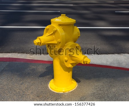 Fire hydrant yellow on downtown Los Angeles California