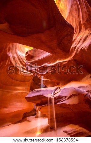 Antelope Canyon Arizona sand waterfall on Navajo land near Page