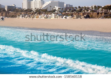 Santa Monica beach view from pier in California USA
