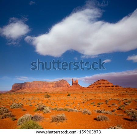 View from US 163 Scenic road to Monument Valley Park in Utah