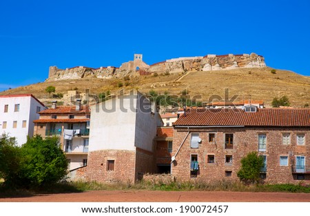 Cedrillas village Teruel skyline famous for the cattle fair in October at Spain