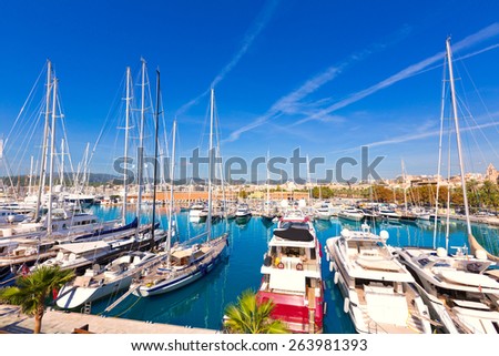 Palma de Mallorca port marina in Majorca Balearic island of Spain