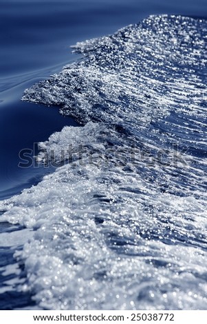 Blue water textures, waves foam, action, mediterranean sea