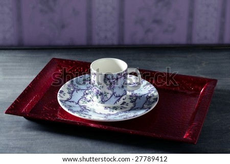 wallpaper tray. tray, purple wallpaper