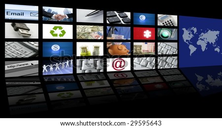 video tv screen technology and communication background [Photo Illustration]