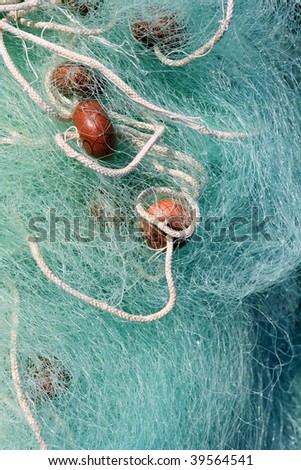 Fishing net and gear for professional fisherman boat, texture