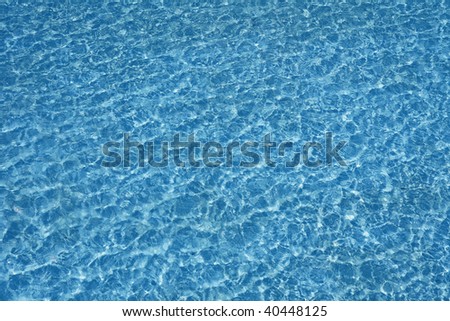 Blue pool water transparent texture reflection and waves