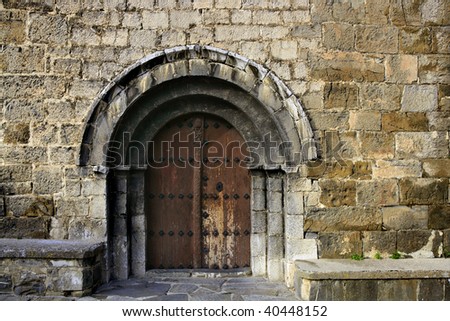 Romanesque Architecture on Ancient Stone Arch Romanesque Architecture Church In Spain Pyrenees