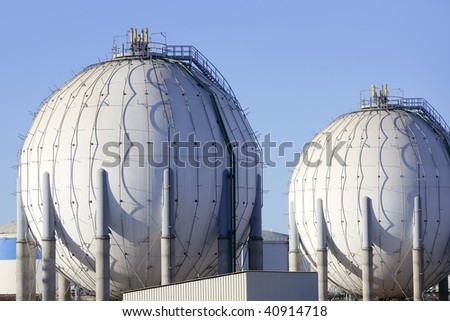 Big chemical tank petrol container on oil petrochemical industry