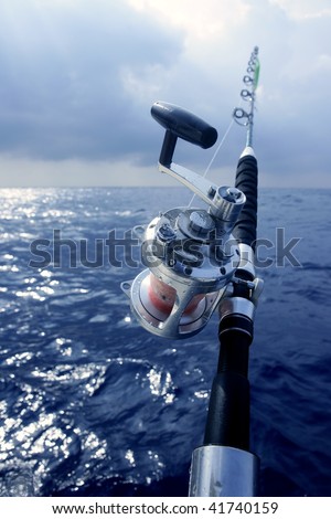  Deep  Fish on Big Game Boat Fishing In Deep Sea On Boat Stock Photo 41740159