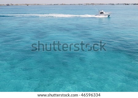  Caribbean sea with fishing boat 