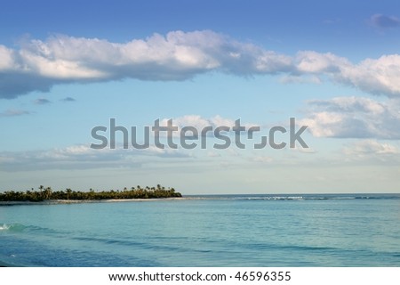 Caribbean Mexico Tulum turquoise tropical beach blue sky vacation