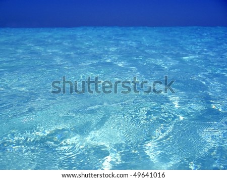 Caribbean sea blue turquoise water in Cancun Mexico