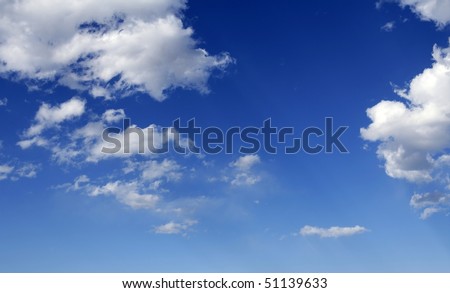 blue perfect sky white clouds on sunny summer daytime