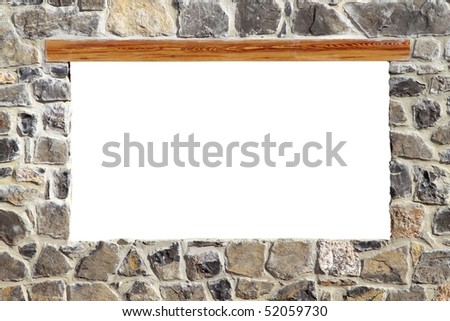 stone masonry wall window blank copyspace