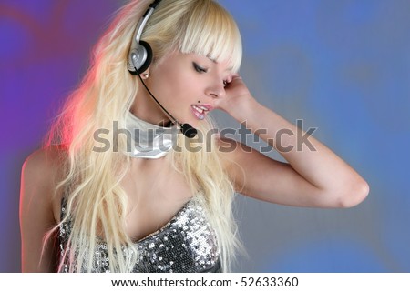 beautiful dancer fashion sequins headset woman [Photo Illustration]