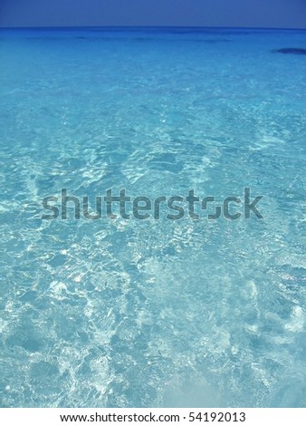 Caribbean sea blue turquoise water in Cancun Mexico