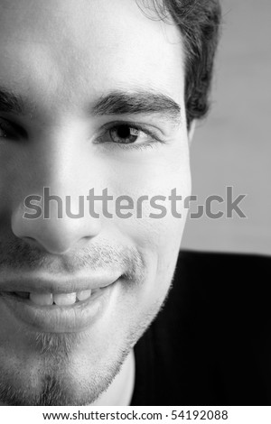 black and white face photo. stock photo : lack and white