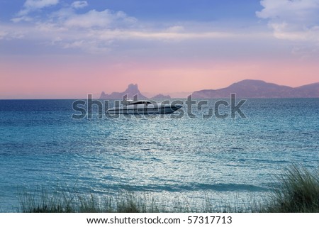silver turquoise Illetes Formentera sea sunset magic evening light