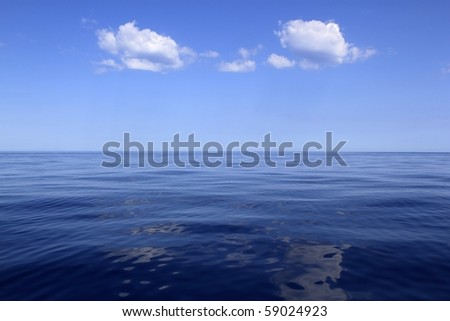 blue sea horizon ocean perfect in calm sunny day mediterranean