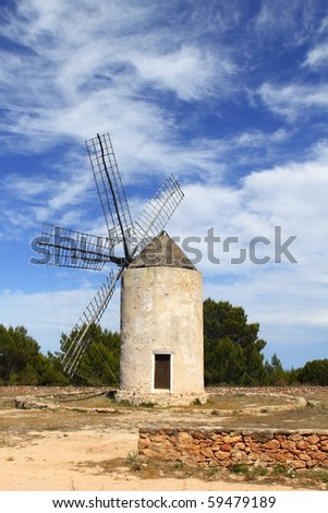 balearic islands windmill wind mills Spain traditional culture