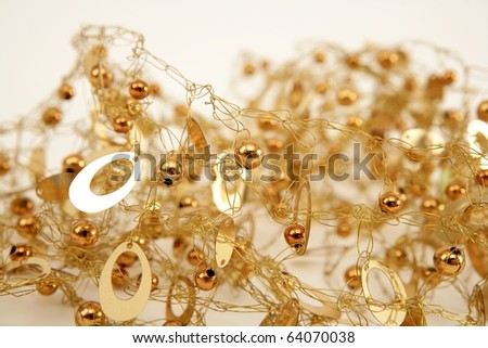 golden jewel messy wired texture balls and oval gold shapes