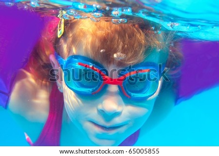 swimming girl goggles blue