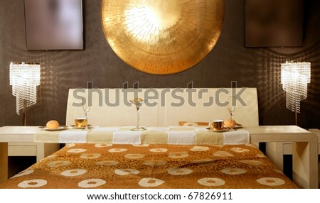 ... photo : Asian modern bedroom breakfast table luxury