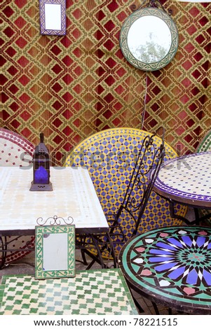 arab mosaic deco tiles and fabric decoration mediterranean