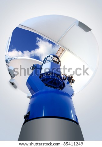 astronomical observatory telescope indoor blue sky