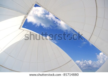 astronomical observatory indoor white dome blue sky window
