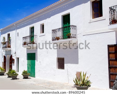 Ibiza Sant Joan Labritja San Juan white mediterranean houses and streets