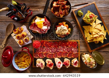 Tapas from Spain varied mix of Mediterranean food recipes
