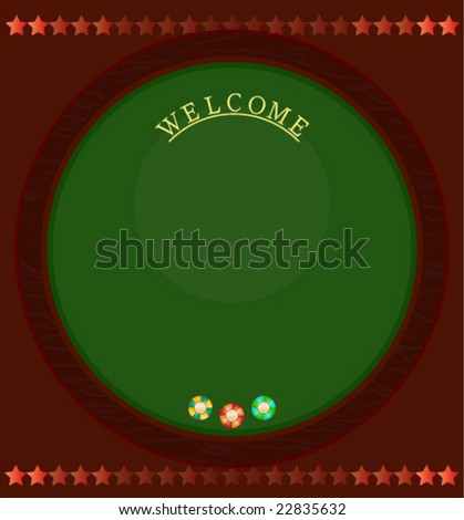 Board background design with casino table and chips