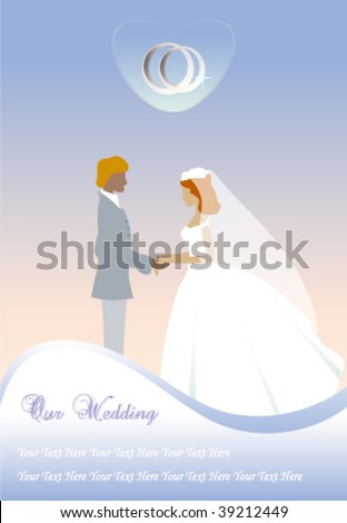 Wedding card templateWedding panels with bridegroom