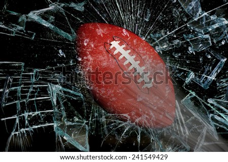 Fast football through broken glass.