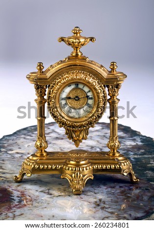 Antique French gold clock made in the late 1800's.