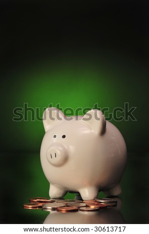 Piggy Bank ready for your type to be added to background,