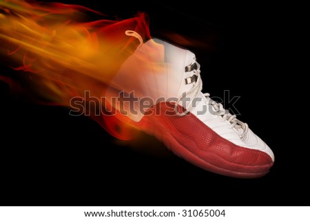 Basketball Shoe on Fire