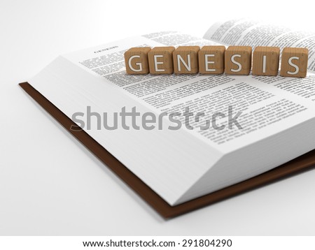 Genesis and the Bible The word genesis placed on top of the Bible Genesis and the Bible The word genesis placed on top of the Bible