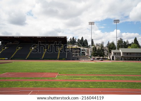 EUGENE, OR - August, 22, 2014: Historic Hayward Field at the University of Oregon.