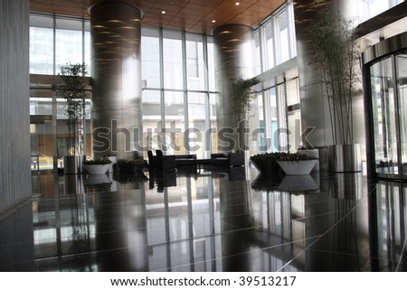 A modern lobby for an ultra-modern company.