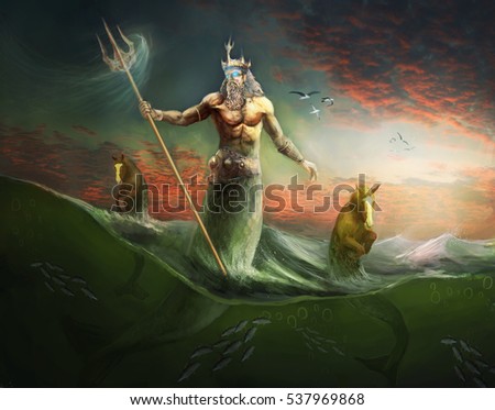 Poseidon god and king of sea