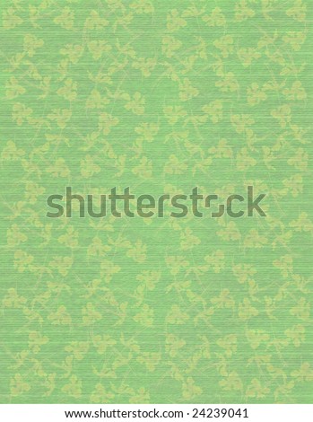 faded jade faint floral print on ribbed paper background