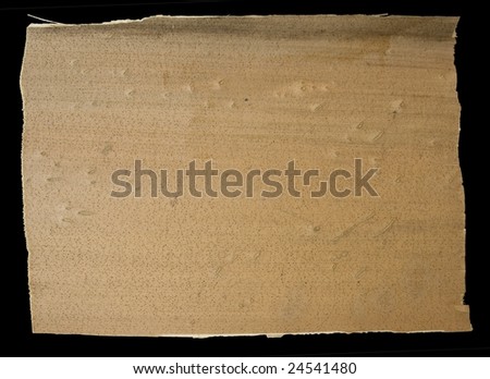 hand torn rectangle of natural coconut paper with clipping path