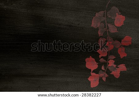red flower print on black coconut paper 1