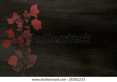red flower print on black coconut paper 2